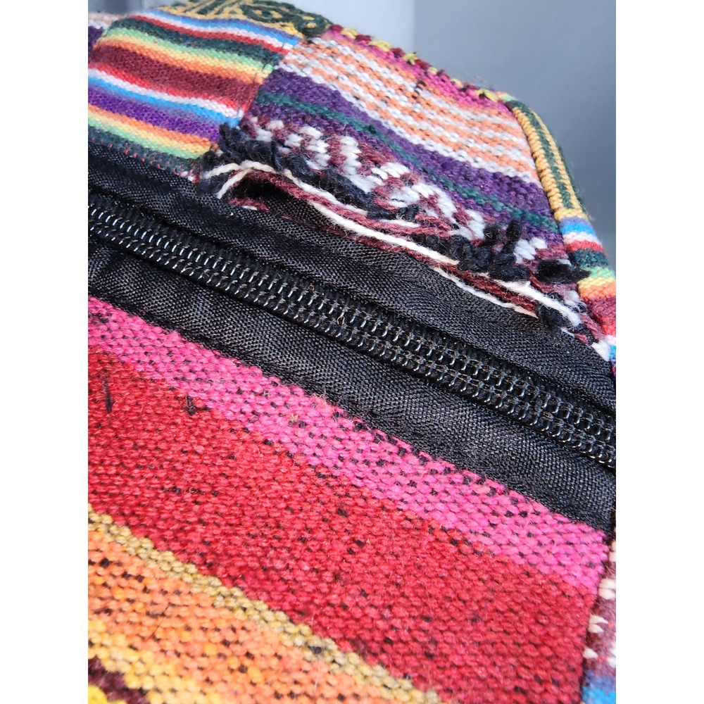 Nepal Woven Cotton‎ Sling Backpack Unisex OS Multi-Color Boho Striped Bag - Picture 11 of 13